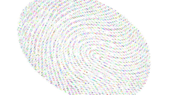 Färgglada ettor och nollor som tillsammans bildar ett fingeravtryck